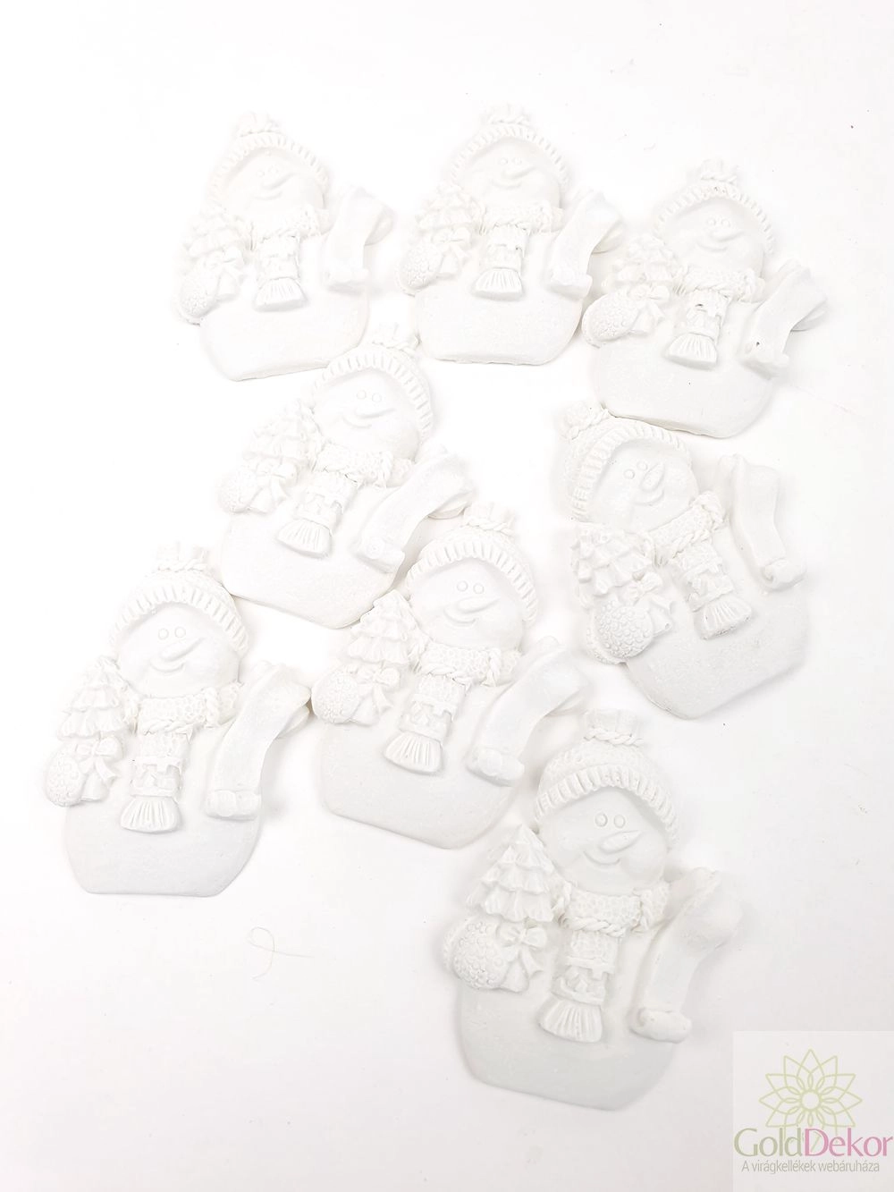 Polyresin karácsonyi figurák - Hóember fenyővel
