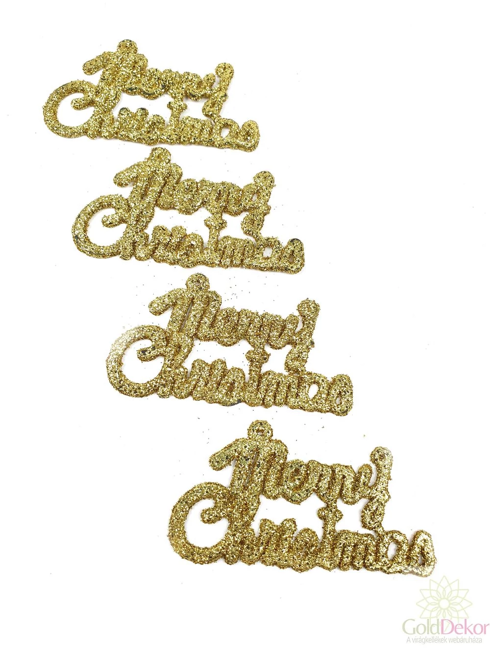 Csillámos műanyag merry christmas felirat