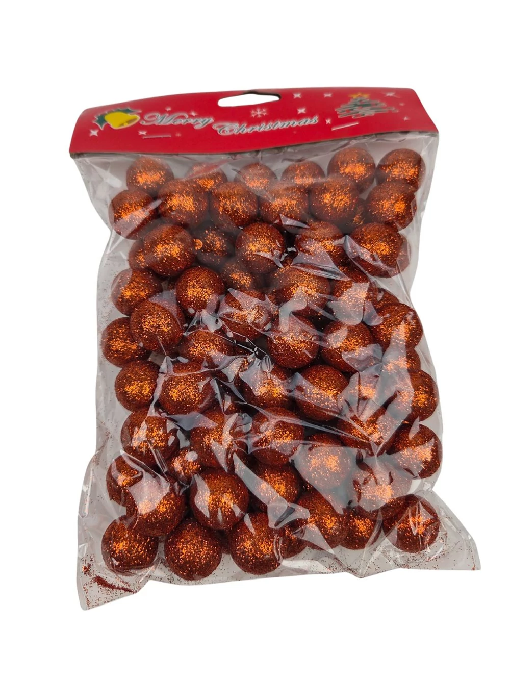 Glitteres golyó 2 cm - Réz