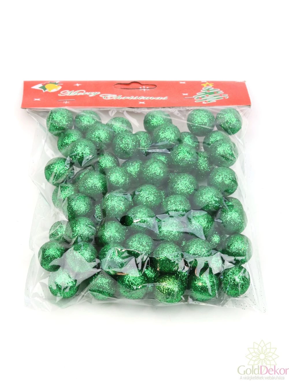 Glitteres golyó 2 cm - Sötét zöld