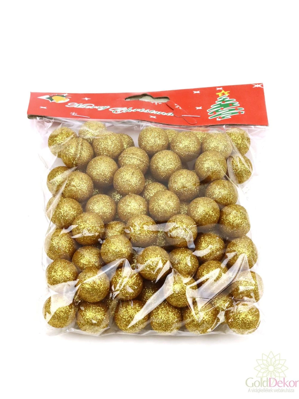 Glitteres golyó 2 cm - Óarany