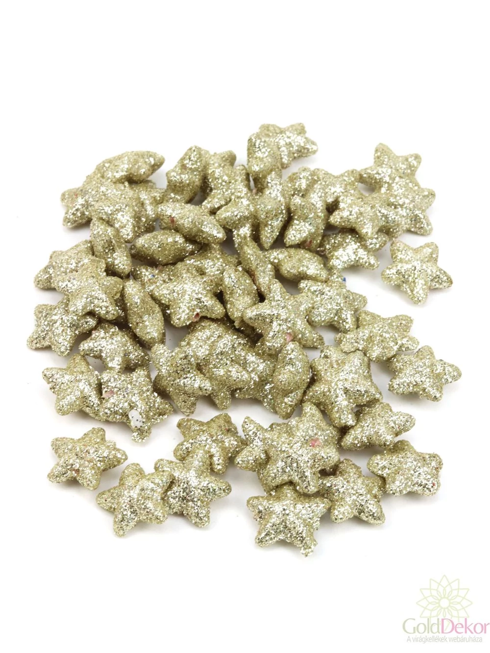 Glitteres csillag 2,5 cm - Pezsgő