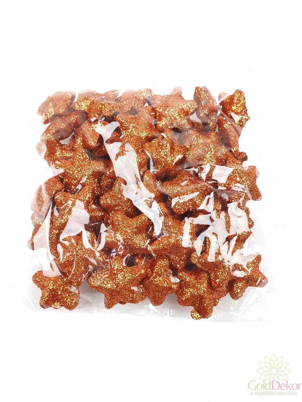 Glitteres csillag 2,5 cm - Bronz