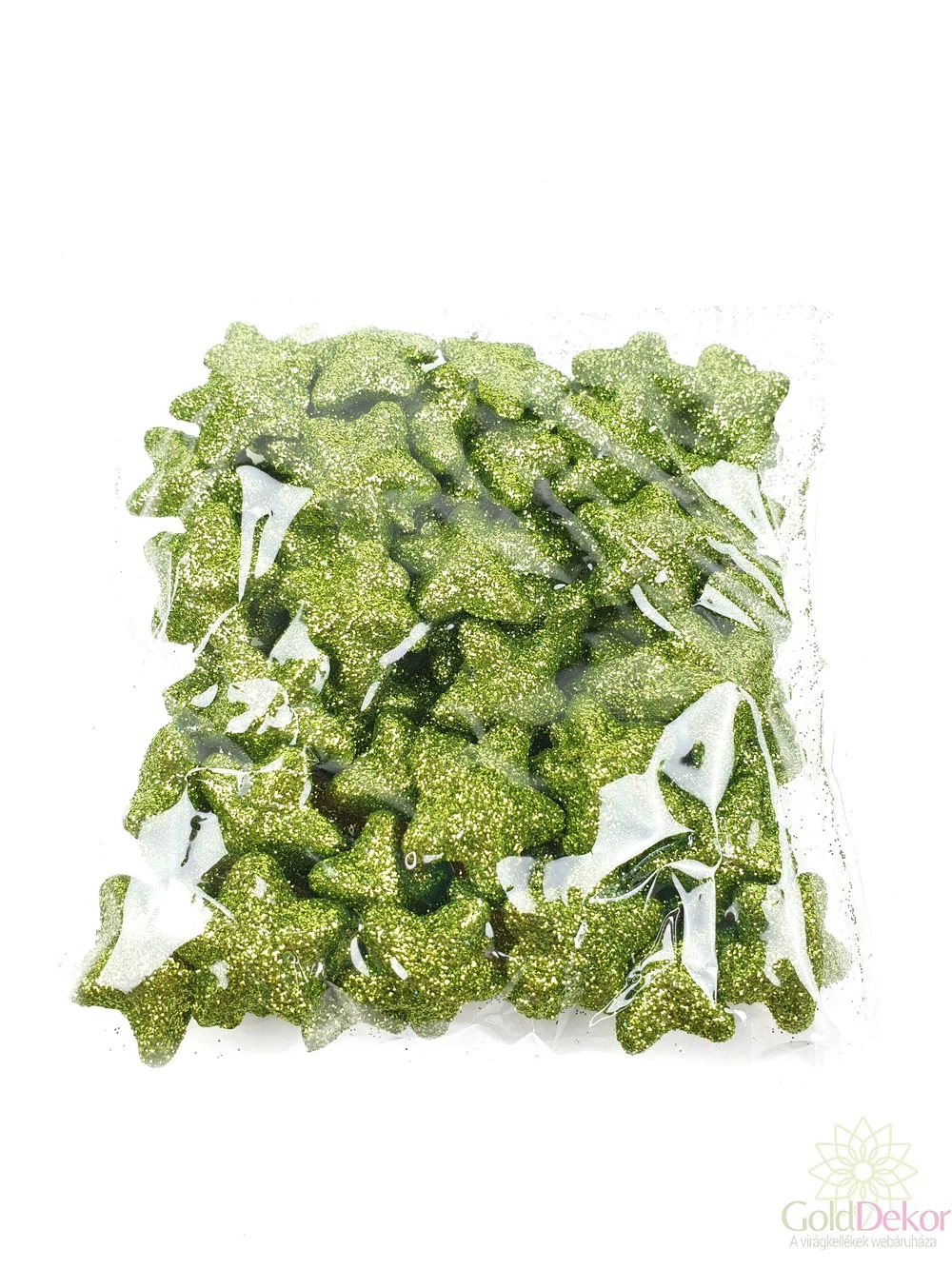 Glitteres csillag 2,5 cm - Zöld