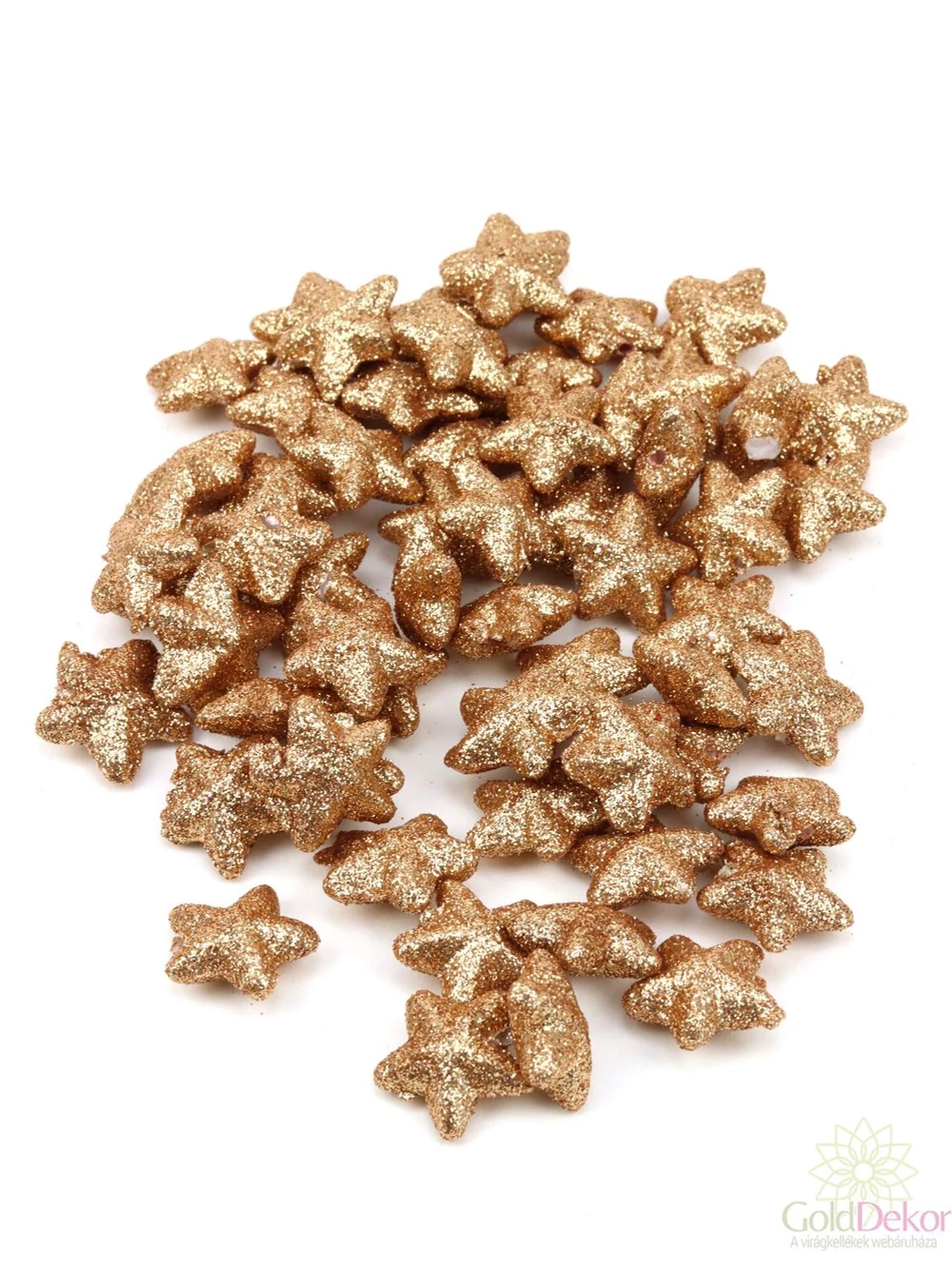 Glitteres csillag 2,5 cm - Világos bronz