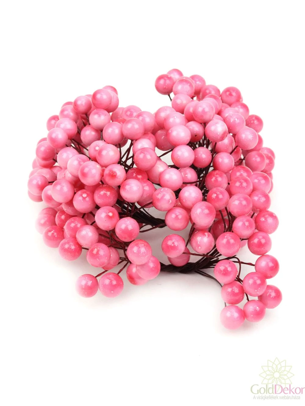 Drótos bogyó 1 cm - Világos pink