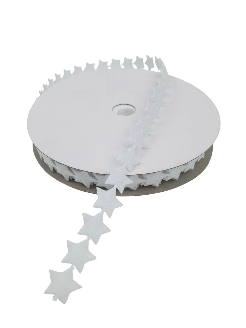 Filc szalag kicsi csillag - Fehér