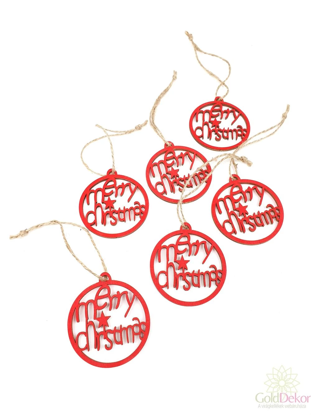 Akasztós fa merry christmas gömb - Piros