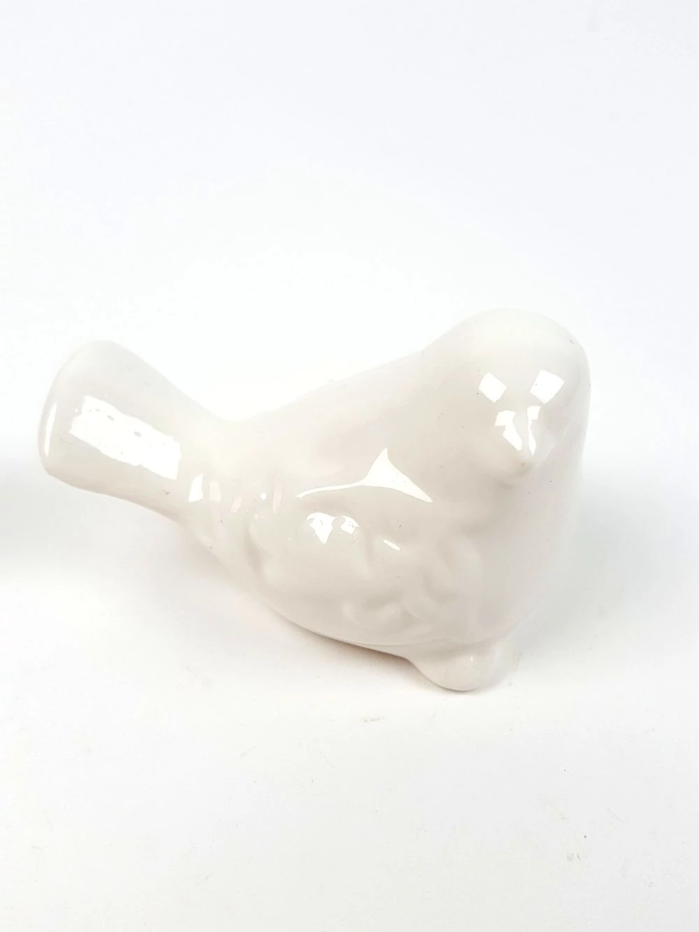 Indás szárnyú kerámia madár - Fehér