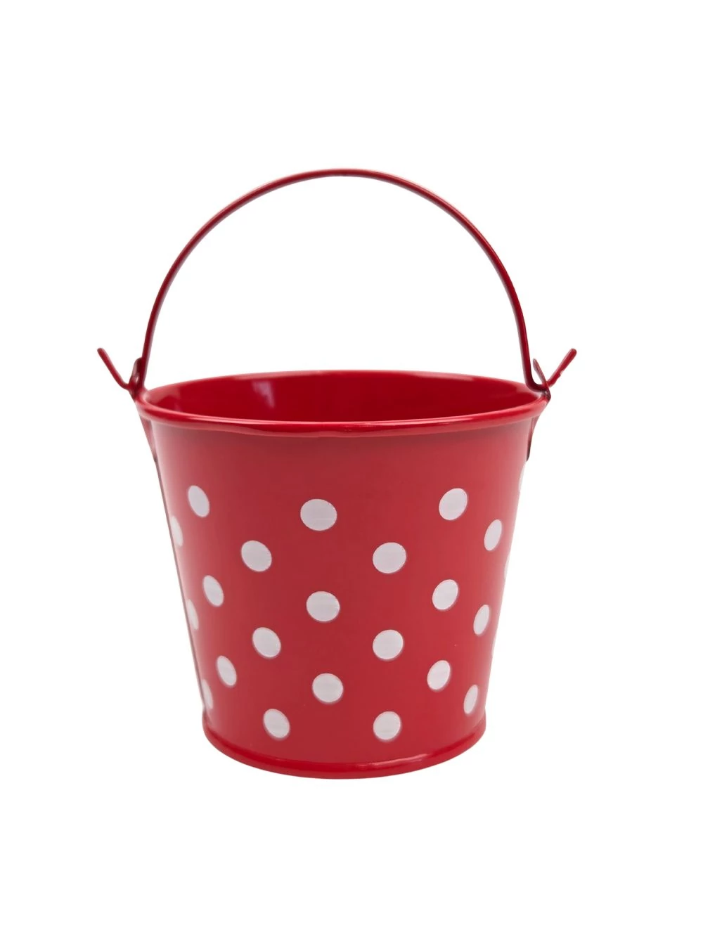 Kicsi pöttyös bádog vödör - Piros