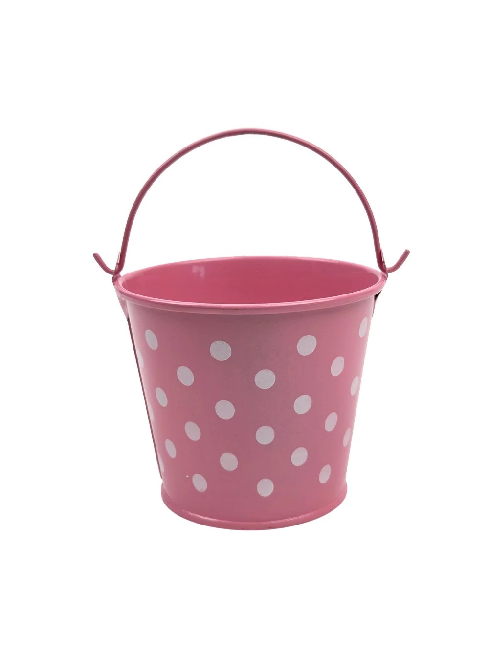 Kicsi pöttyös bádog vödör - Rózsaszín