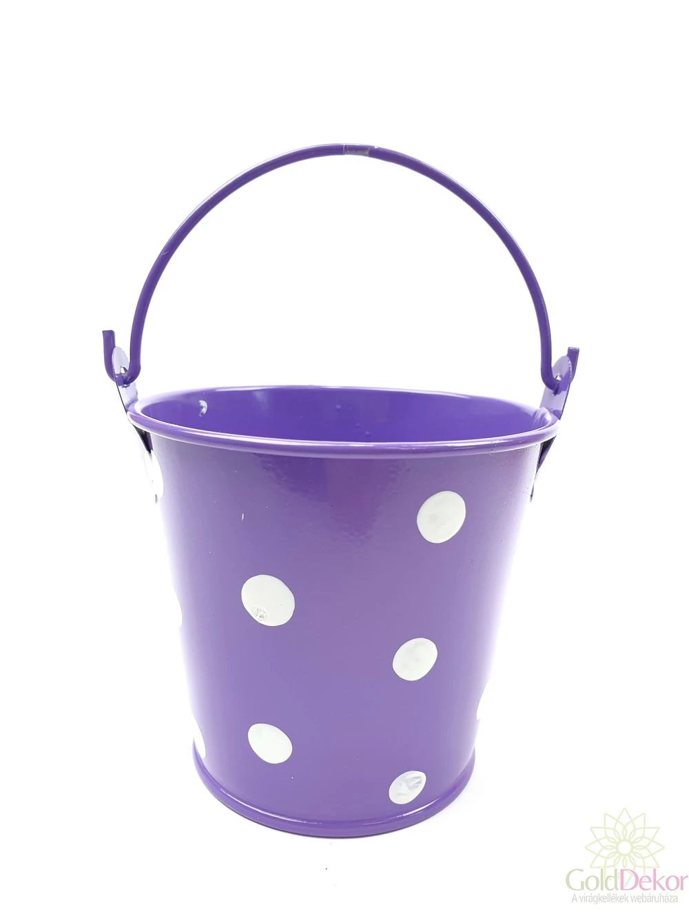 Kicsi pöttyös bádog vödör - Lila