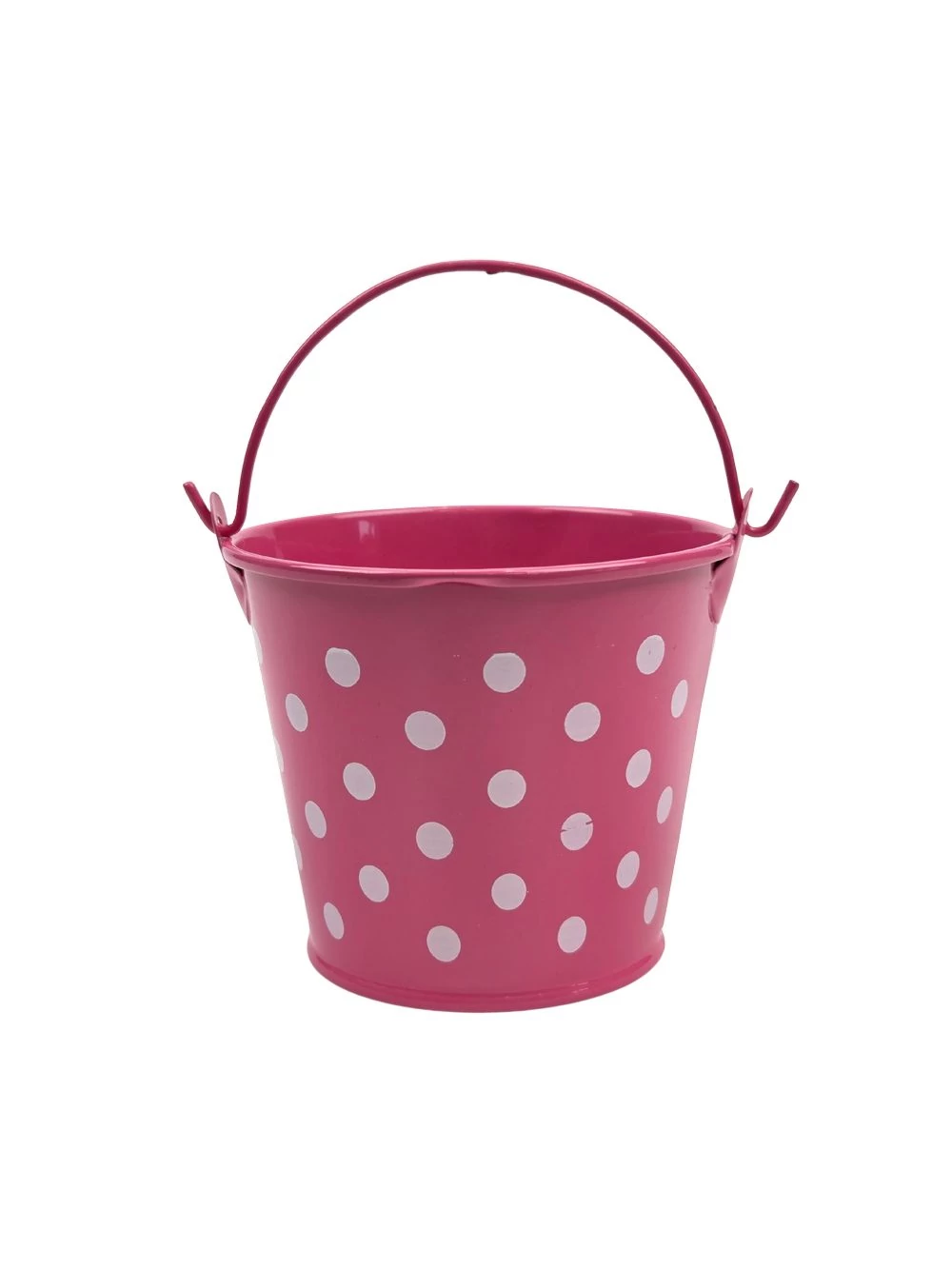 Kicsi pöttyös bádog vödör - Pink