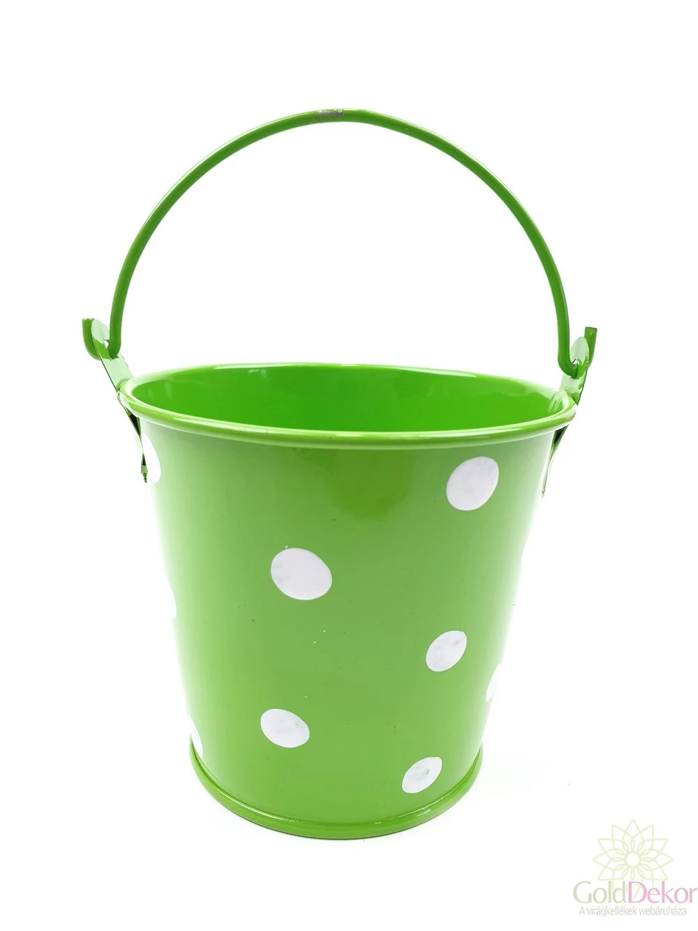 Kicsi pöttyös bádog vödör - Zöld