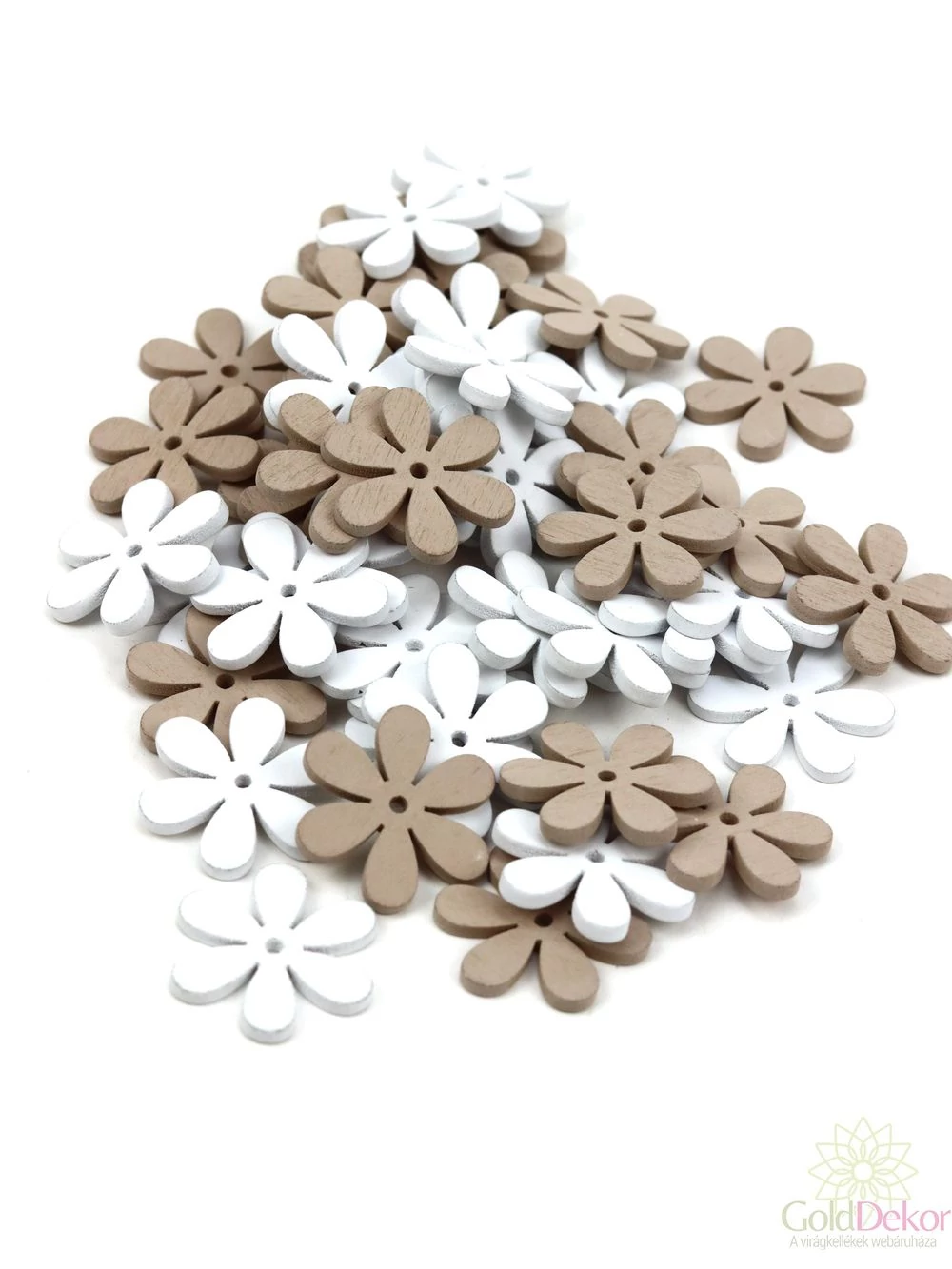 Fa dekor fehér - drapp - Hatszirmú