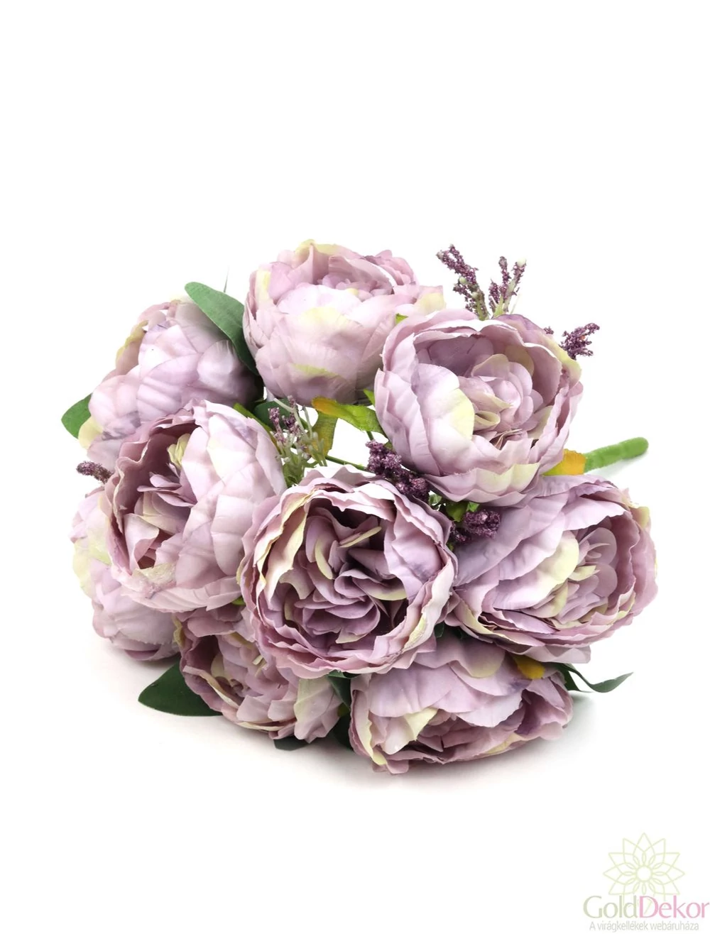 Peonia csokor fürt bogyóval - Lila