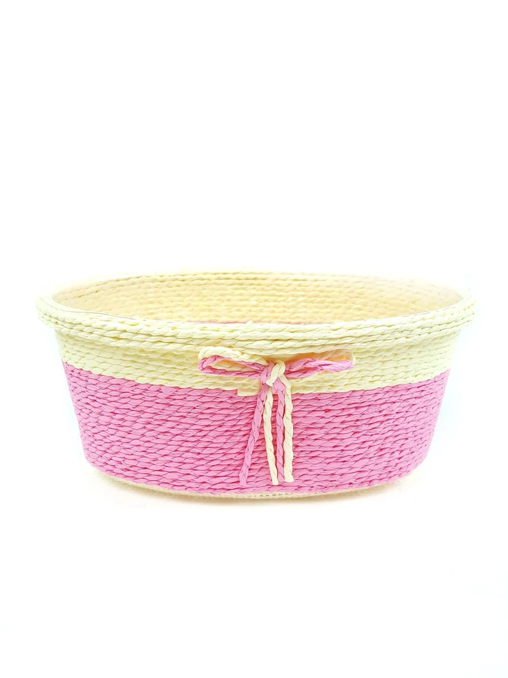 Köteles ovál kosár - Rózsaszín