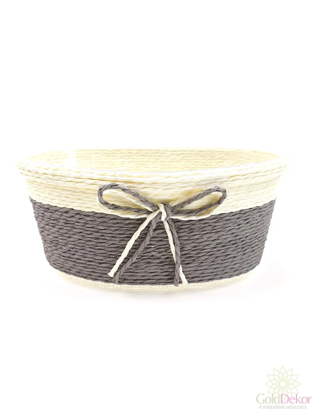 Köteles ovál kosár - Szürke