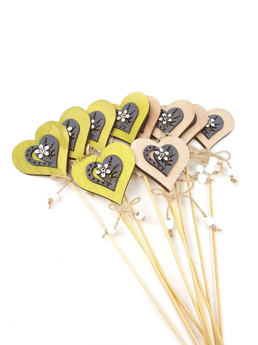 Zöld-Natúr fa betűző - Szív