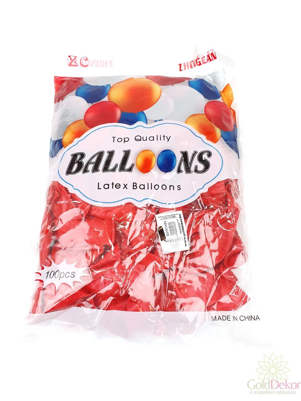 100 db-os lufi csomag - Piros 100 db-os lufi csomag - Piros