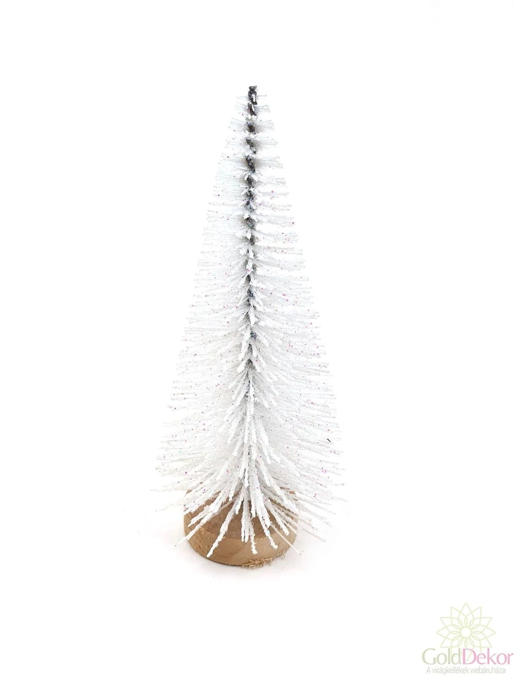 Talpas fenyő 10 cm csillámos - Fehér