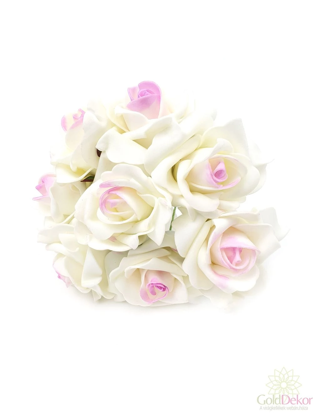 Drótos polyfoam rózsa 1 - Tört fehér-lila