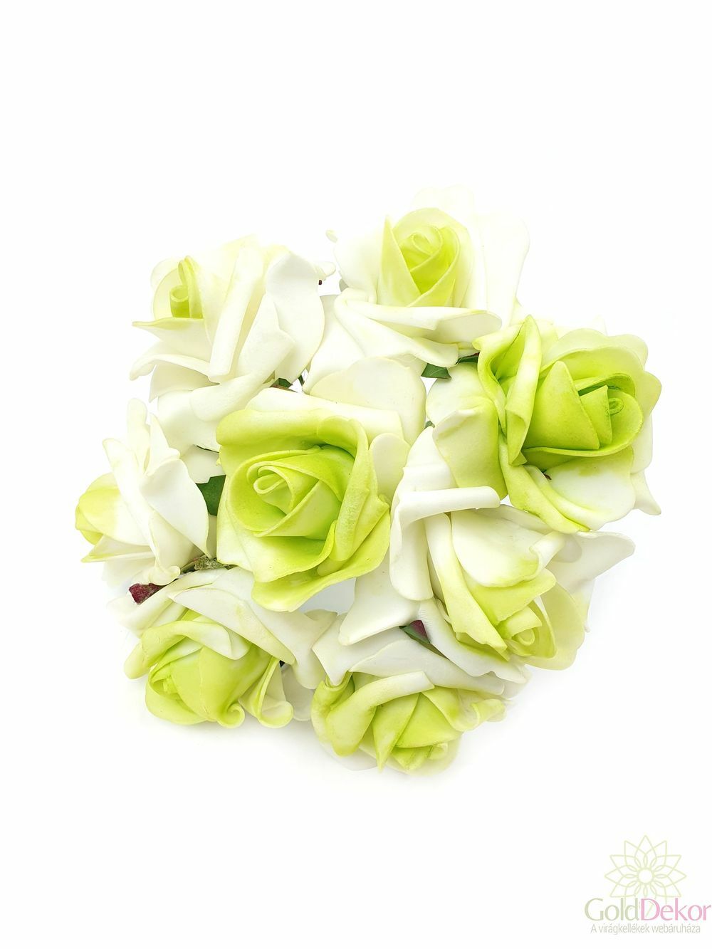 Drótos polyfoam rózsa 1 - Cirmos zöld