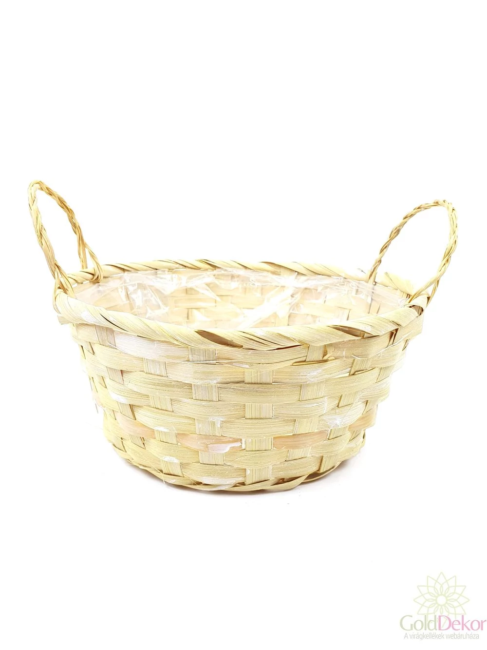 Színes bambusz kosár kicsi kerek - Sárga