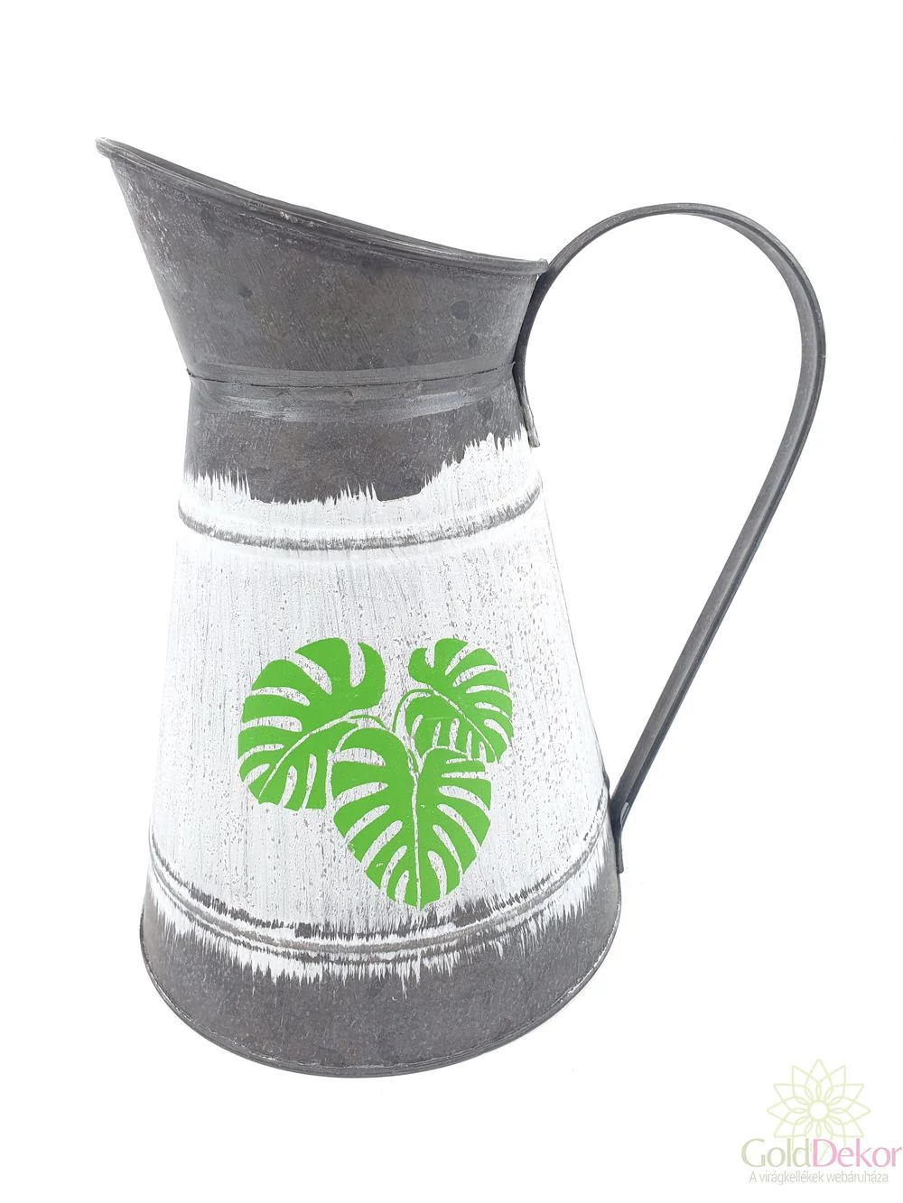 Nagy antik kancsó nyakas Monstera mintás