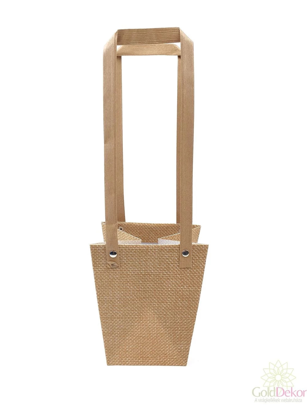 Kosármintás virág táska - Natúr