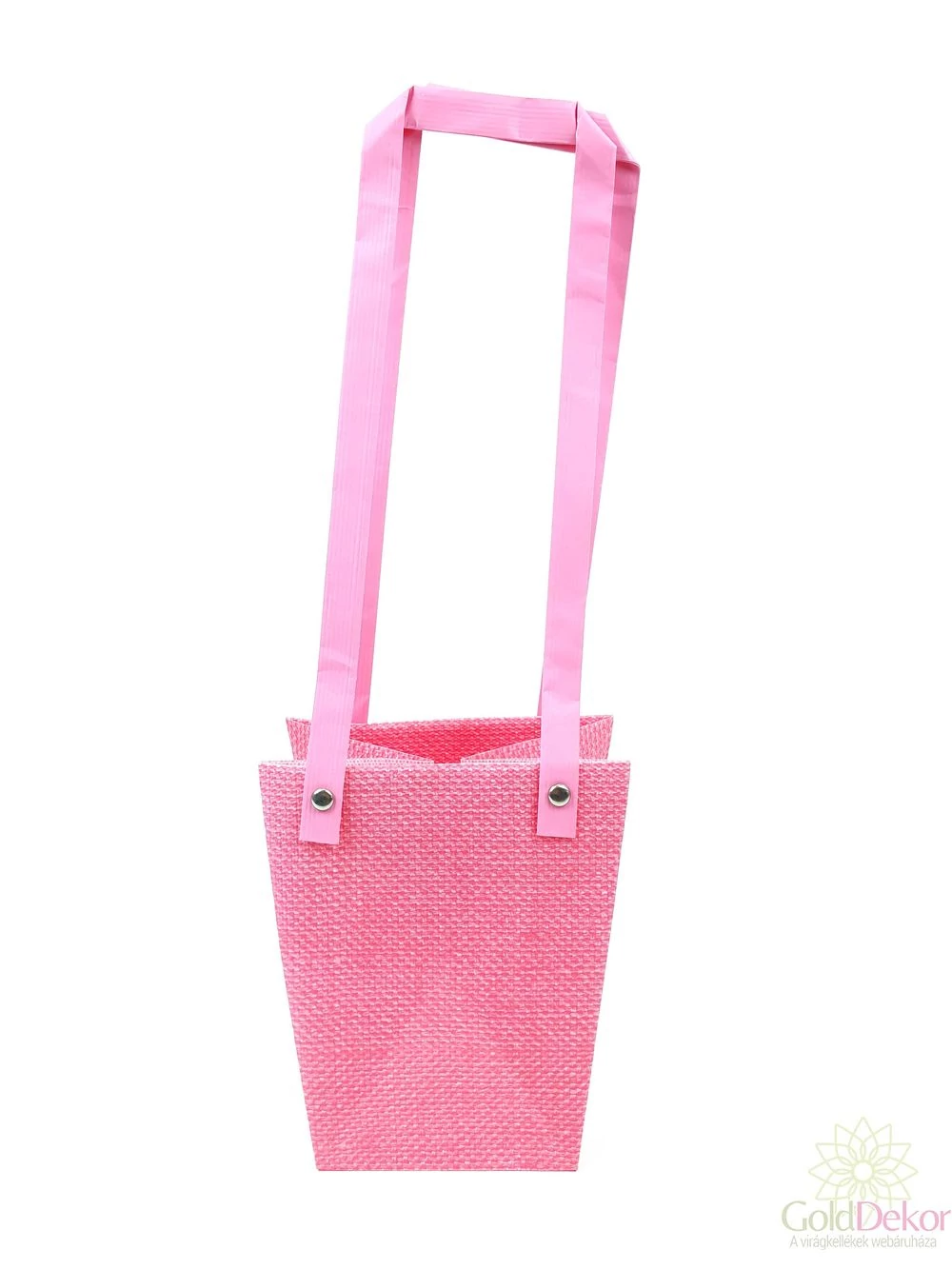 Kosármintás virág táska - Rózsaszín