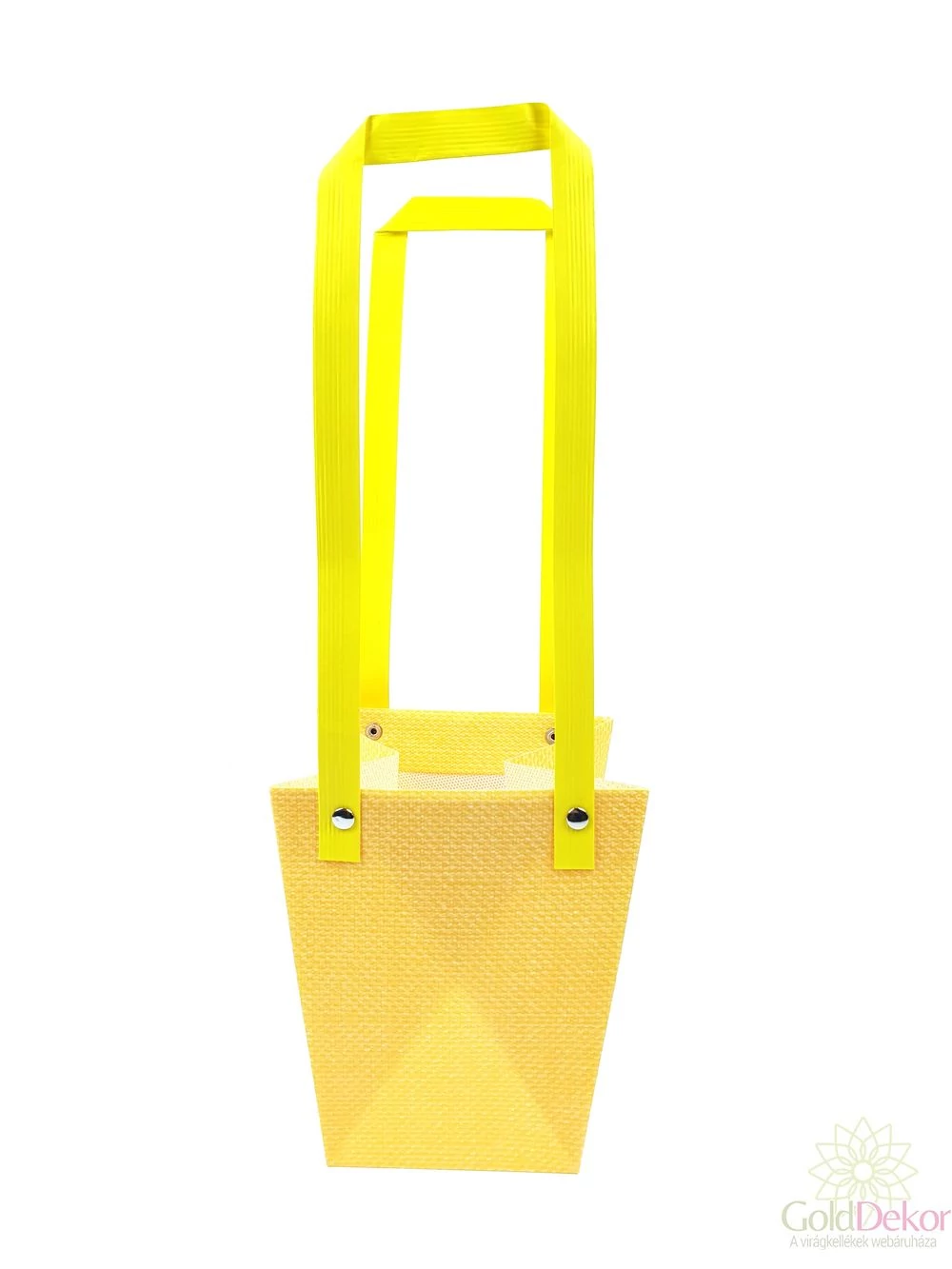 Kosármintás virág táska - Sárga