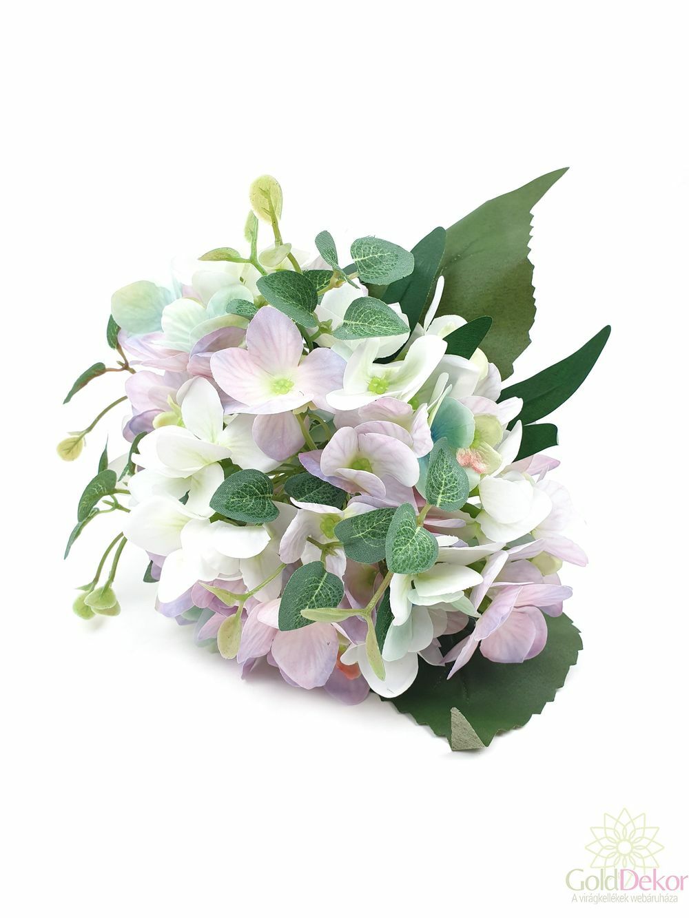 Apró leveles dekor hortenzia csokor - Világos lila mentával
