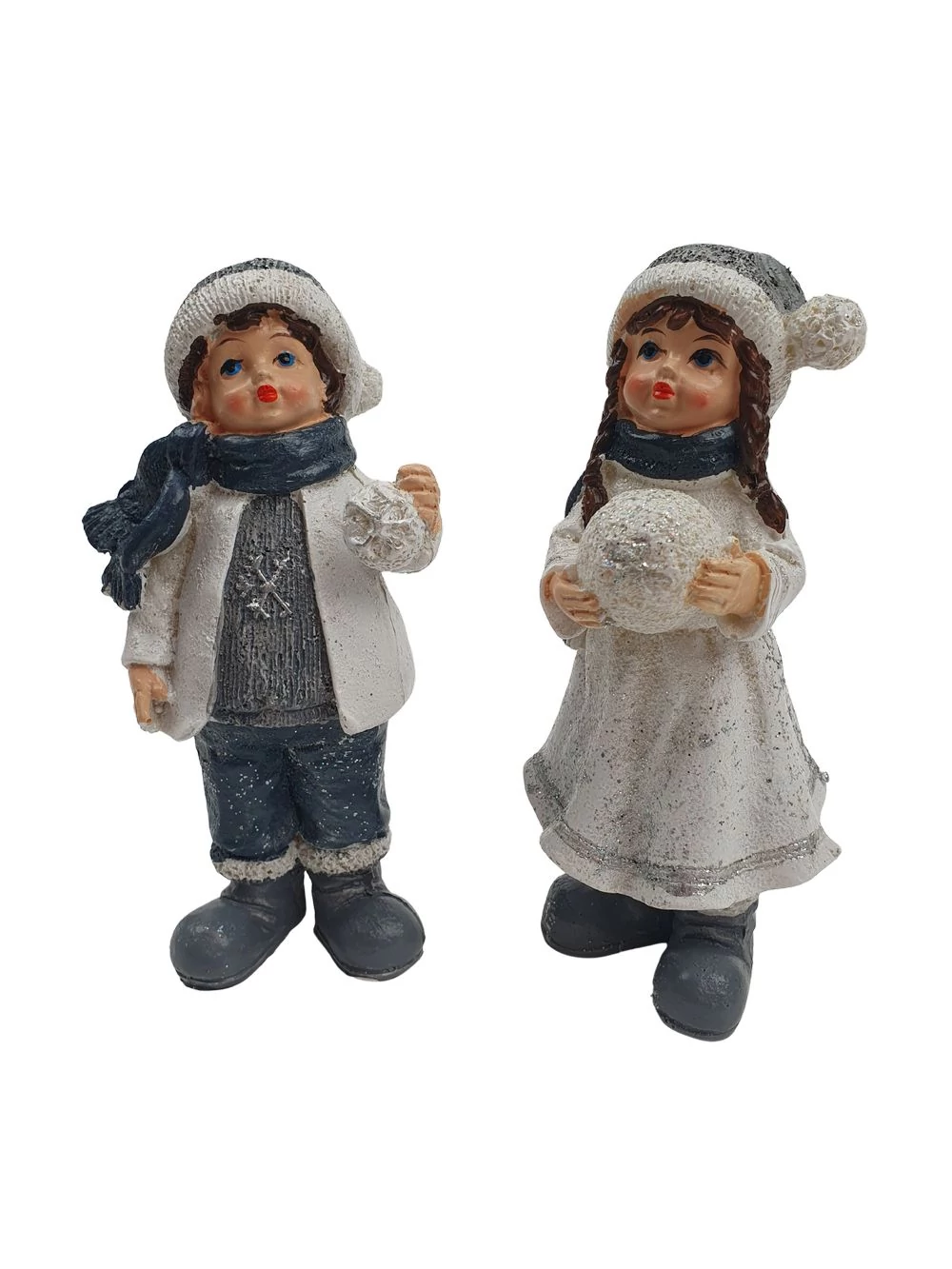 Kék sálas téli figura hógolyóval