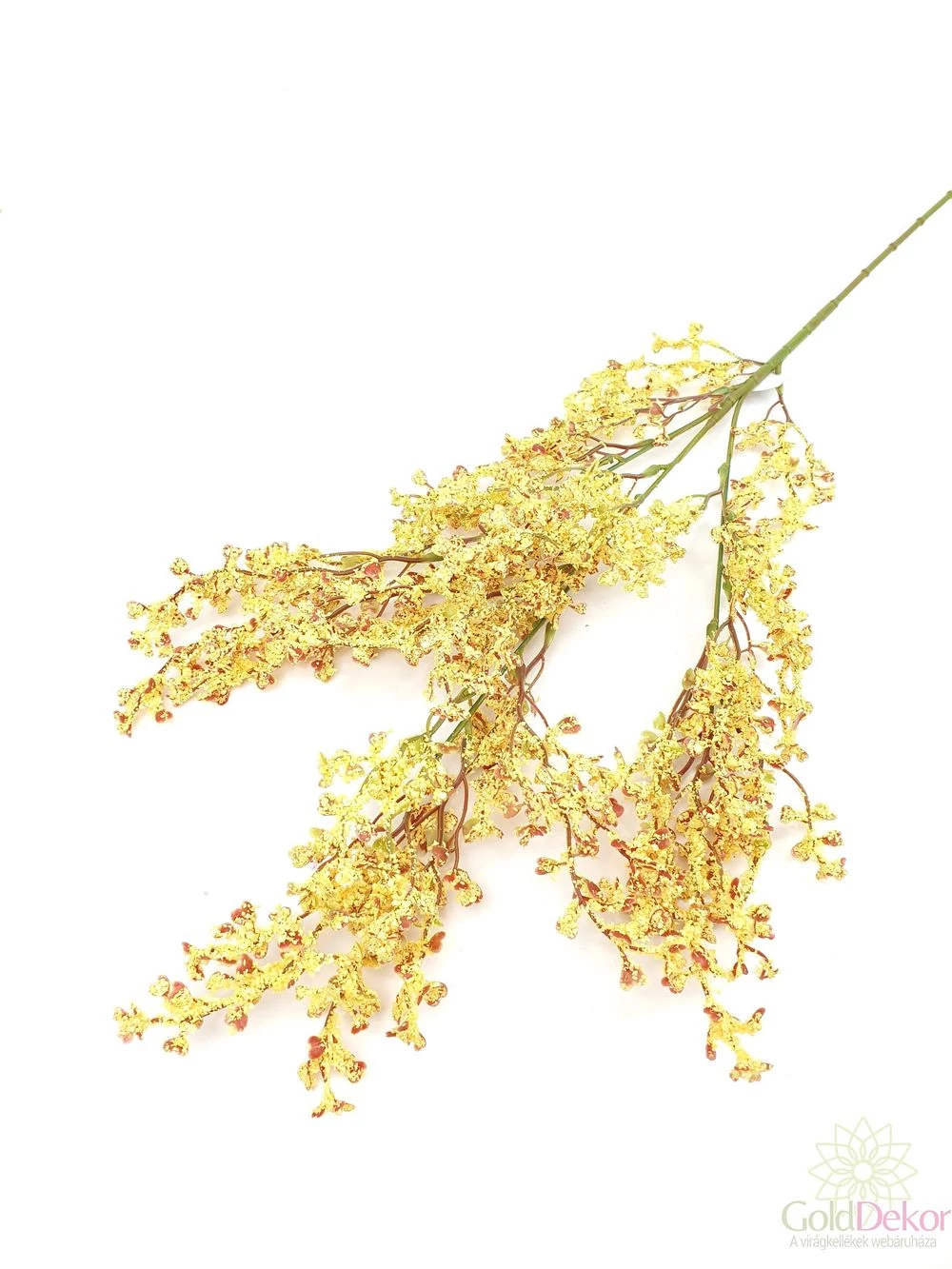 Színes műzöld ág 80 cm - Sárga