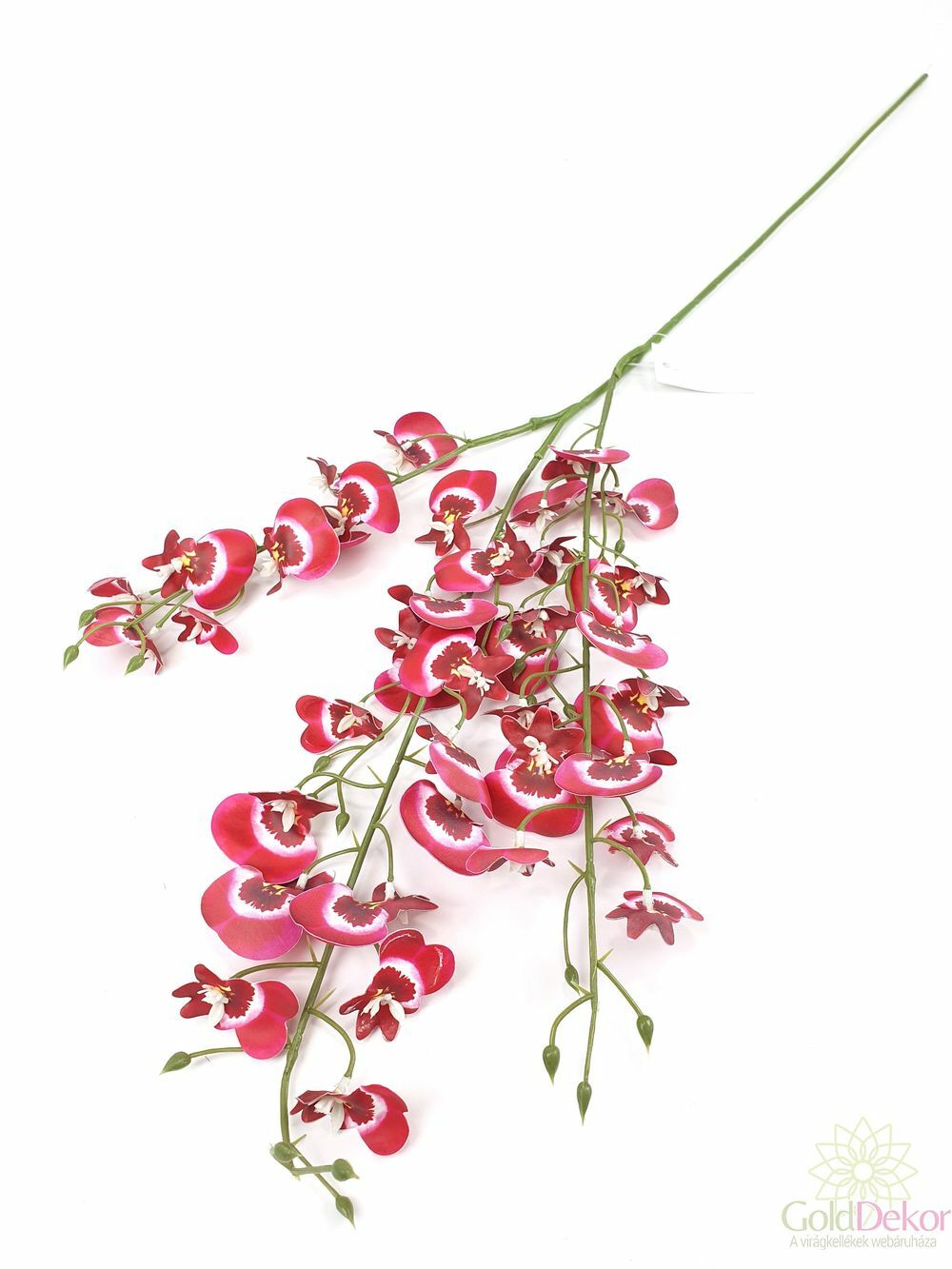 Kicsi virágú orchidea ág - Bordó