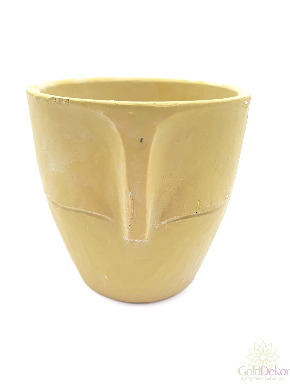 Csukott szemű fejforma kaspó kicsi - Okker Csukott szemű fejforma kaspó kicsi - Okker