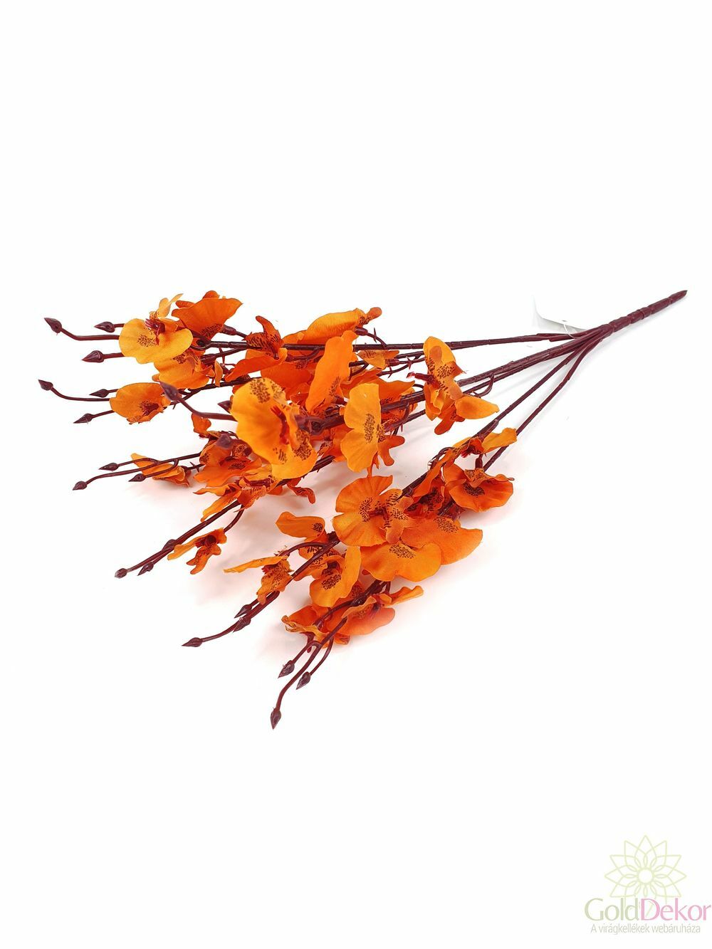 Antik színű kis orchidea csokor  - Narancs