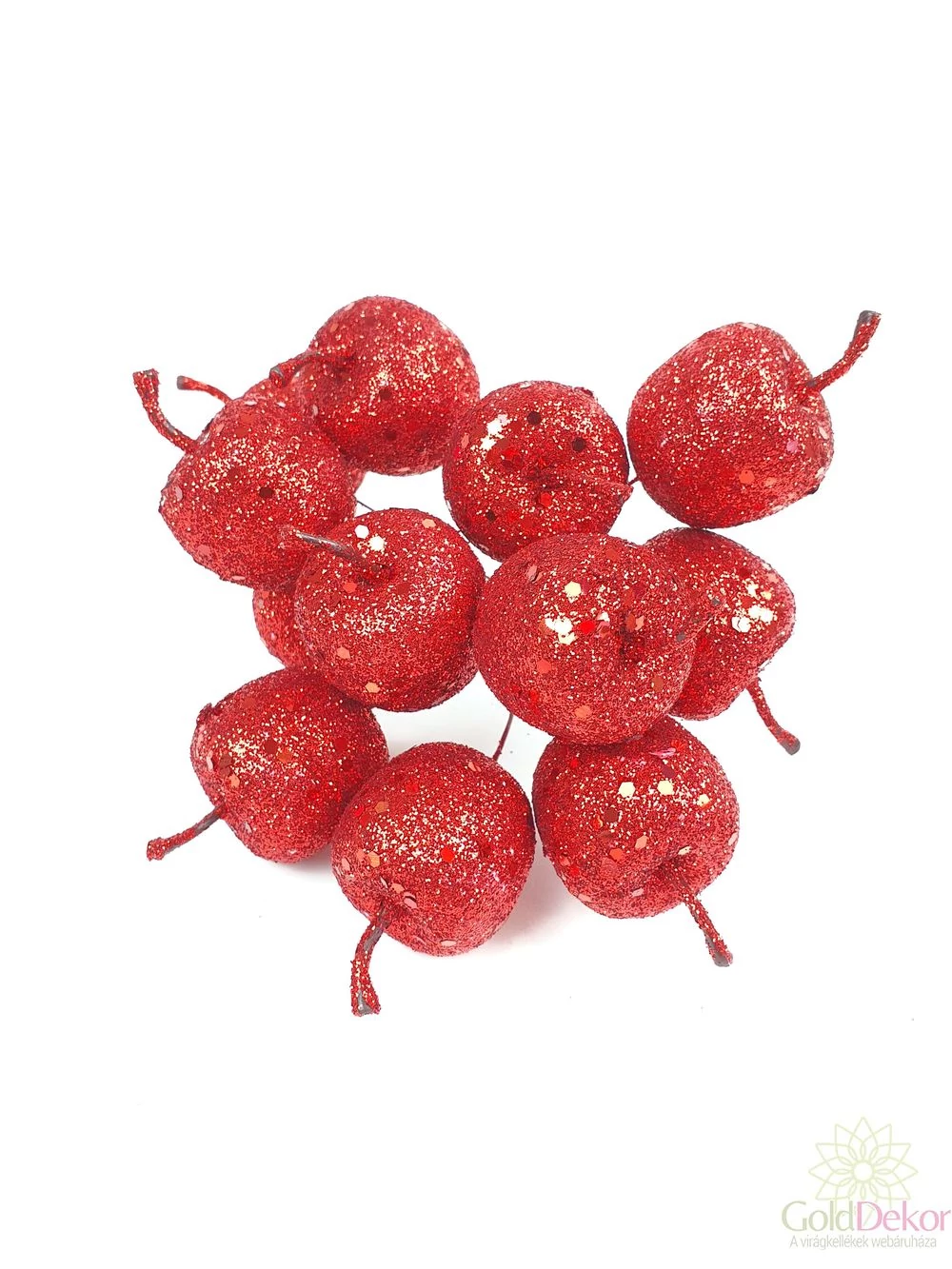 Glitteres alma pikk*12 - Piros