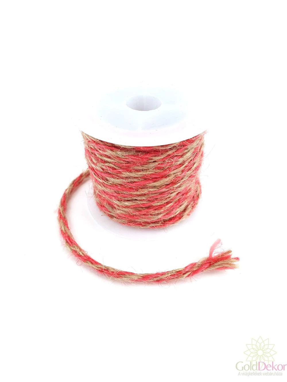 Kétszínű juta zsinór - piros