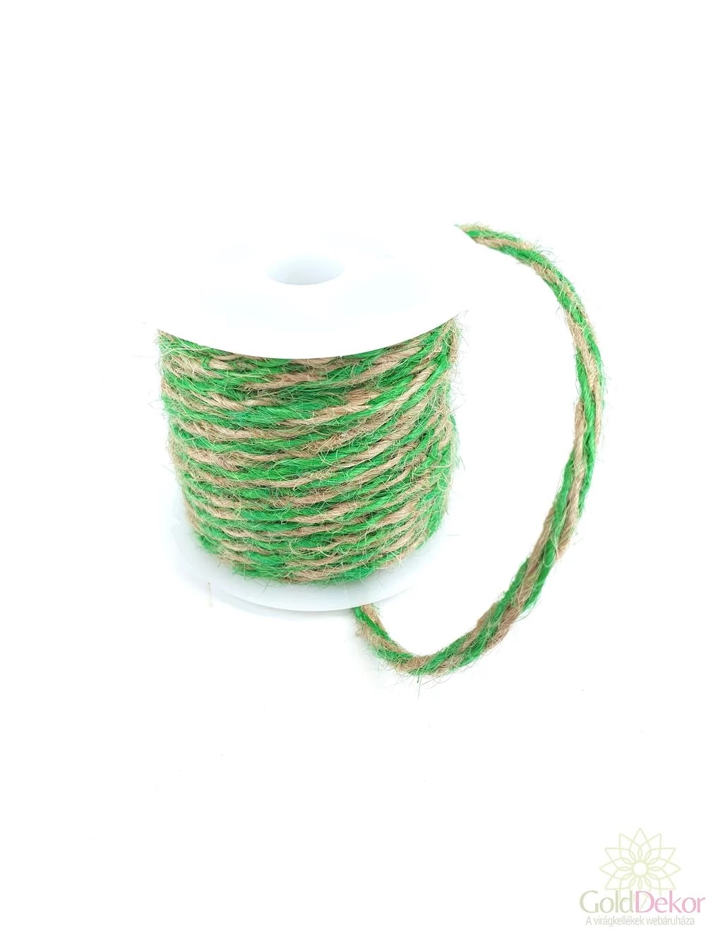Kétszínű juta zsinór - zöld