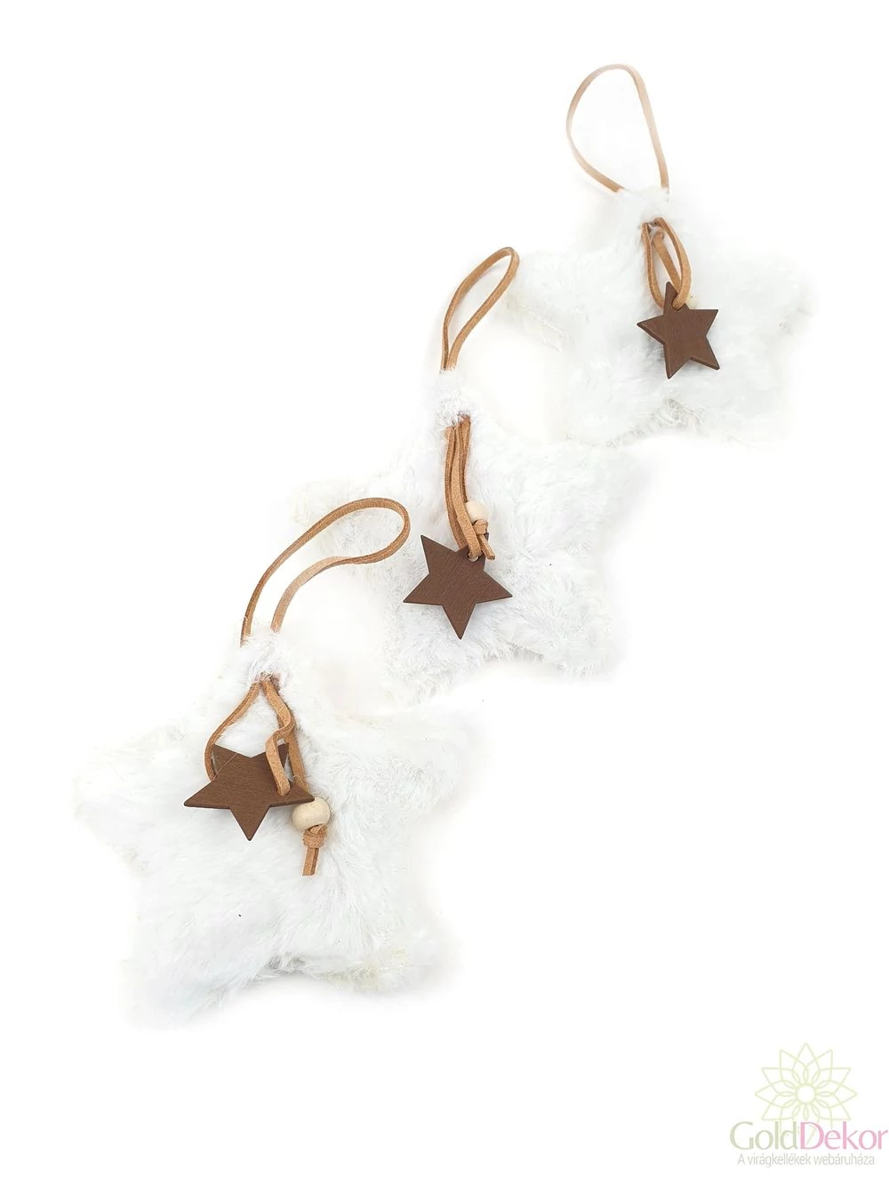 Szőrmés akasztós csillag - Fehér