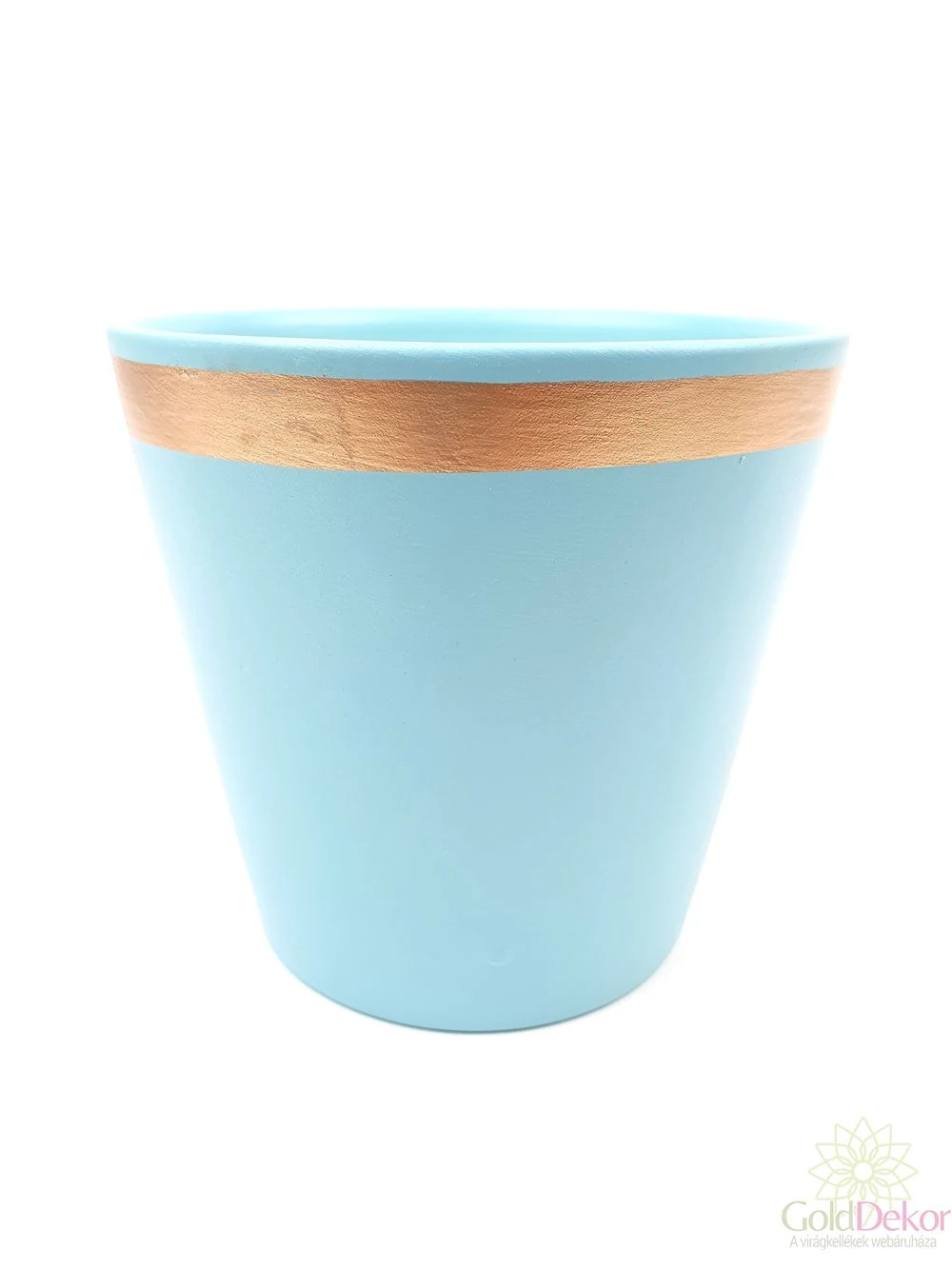 Kaspó 11,5cm aranyperemes - Kék