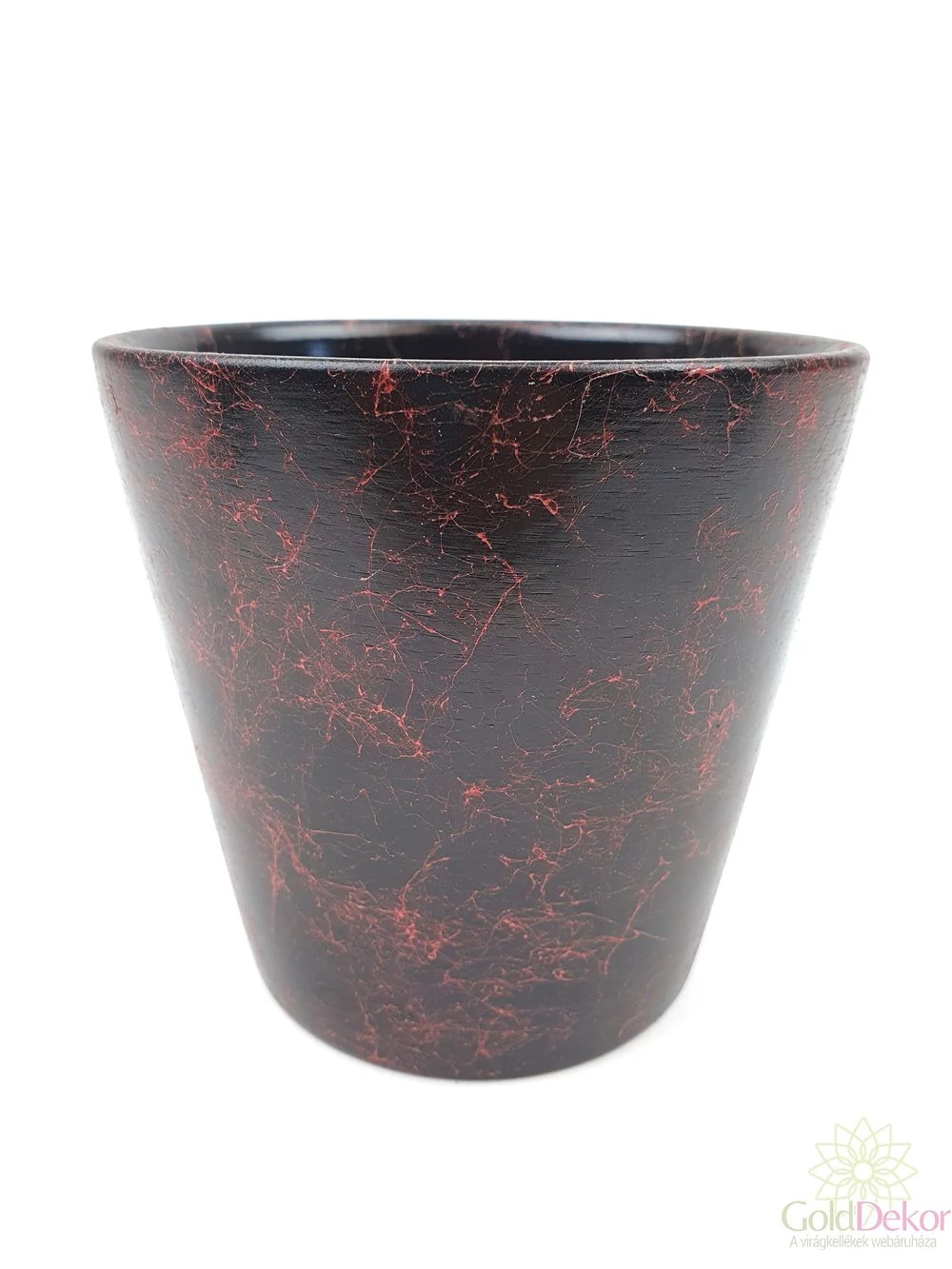 Kaspó 11,5cm - márványmintás piros