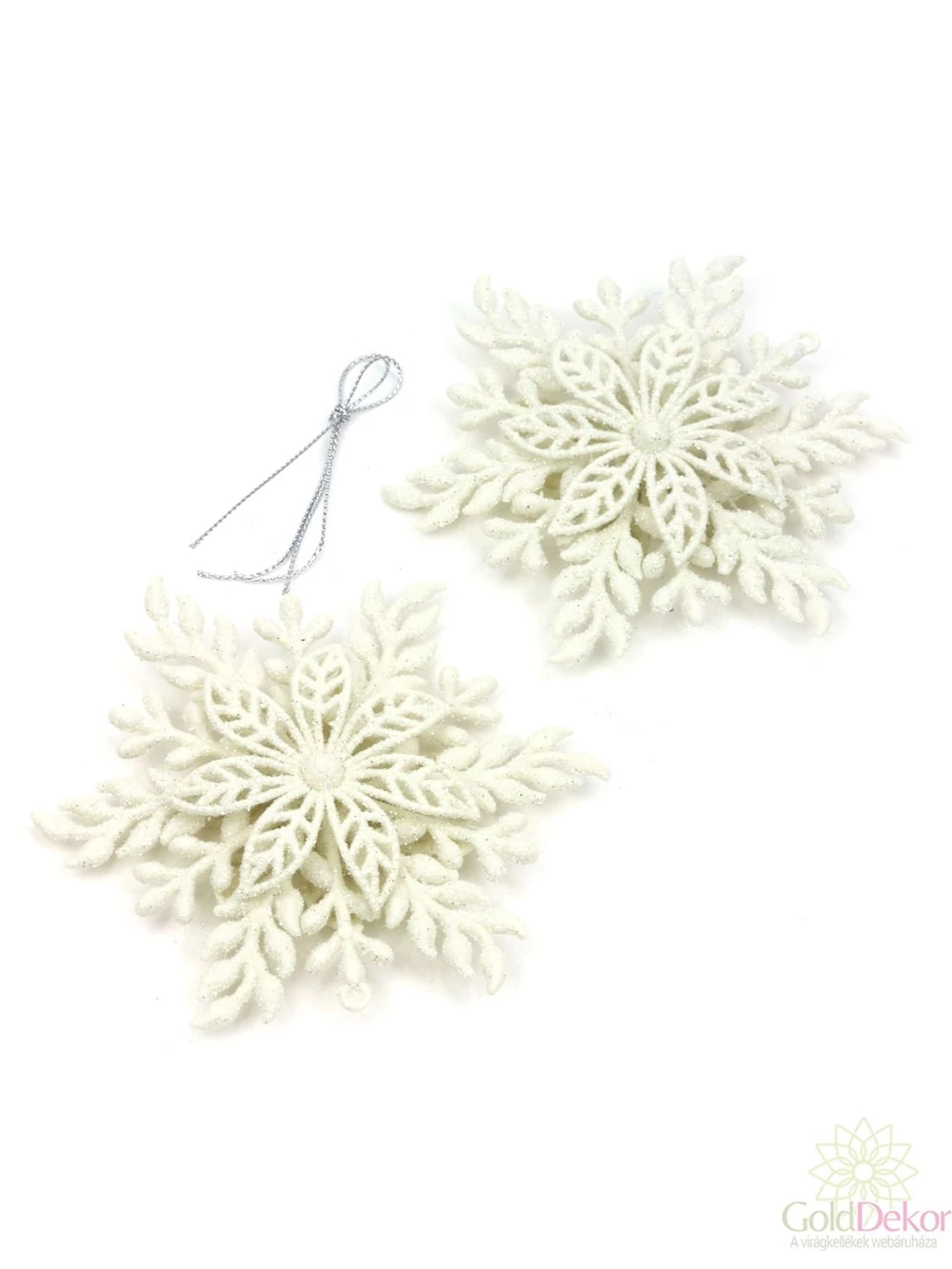 Karácsonyi glitteres függő - Hópihe A*2