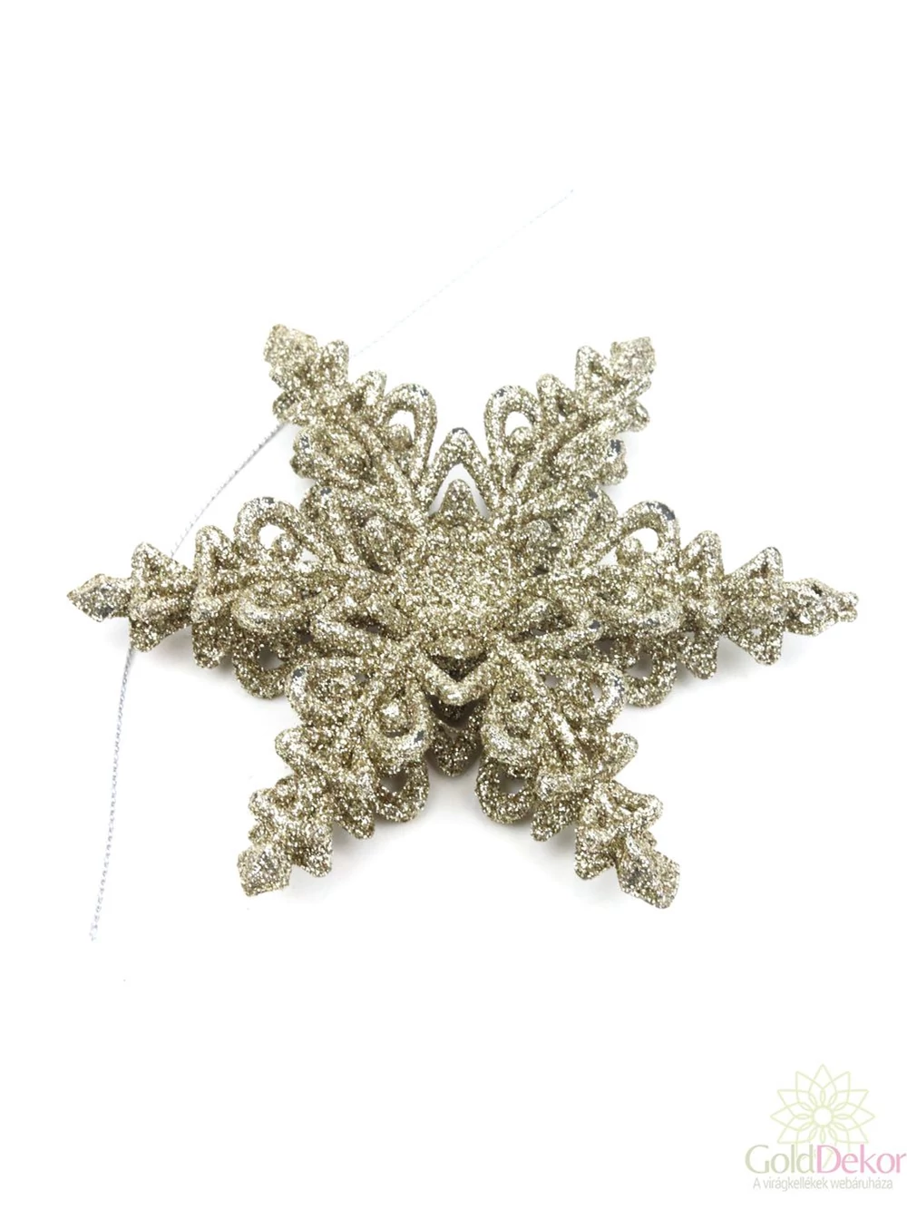 Karácsonyi glitteres függő - Hópihe D pezsgő