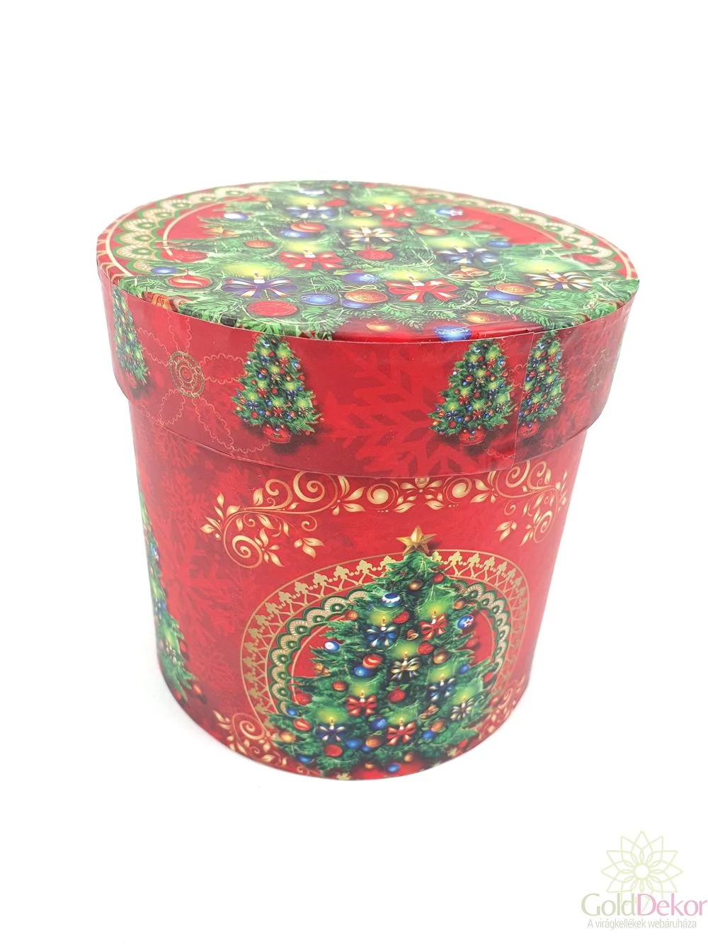 Karácsonyi mintás kerek doboz E