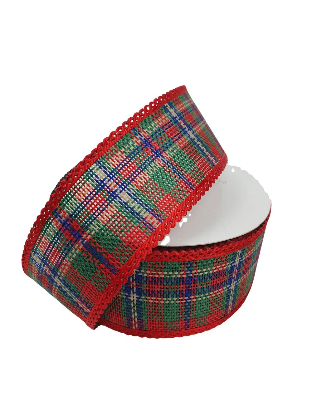 Karácsonyi kockás juta szalag A