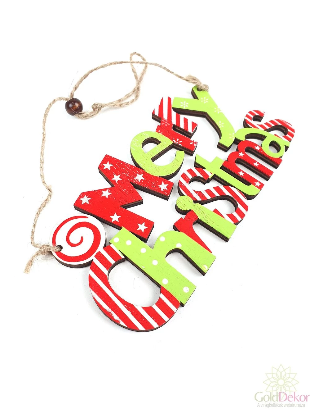 Karácsonyi fa felirat - Zöld-piros