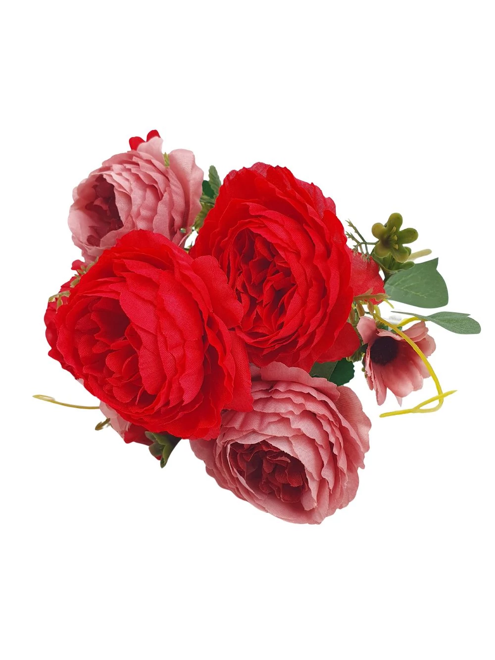 5 fejes paeonia csokor - Piros